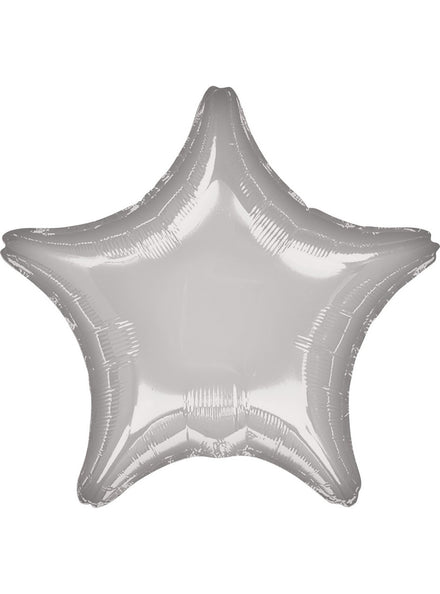 Metallic Silver Foil 45cm Star Balloon - Main Image