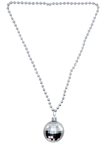 70's Metallic Silver Disco Ball Costume Necklace