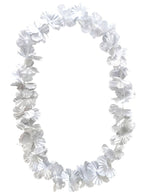 Image of Metallic Silver Fabric Flower Hawaiian Costume Lei