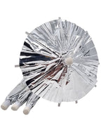 Image of Metallic Silver 12 Pack Umbrella Party Picks