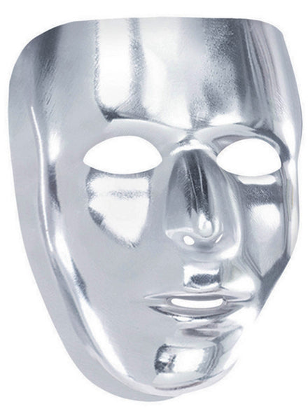 Metallic Silver Blank Face Mask