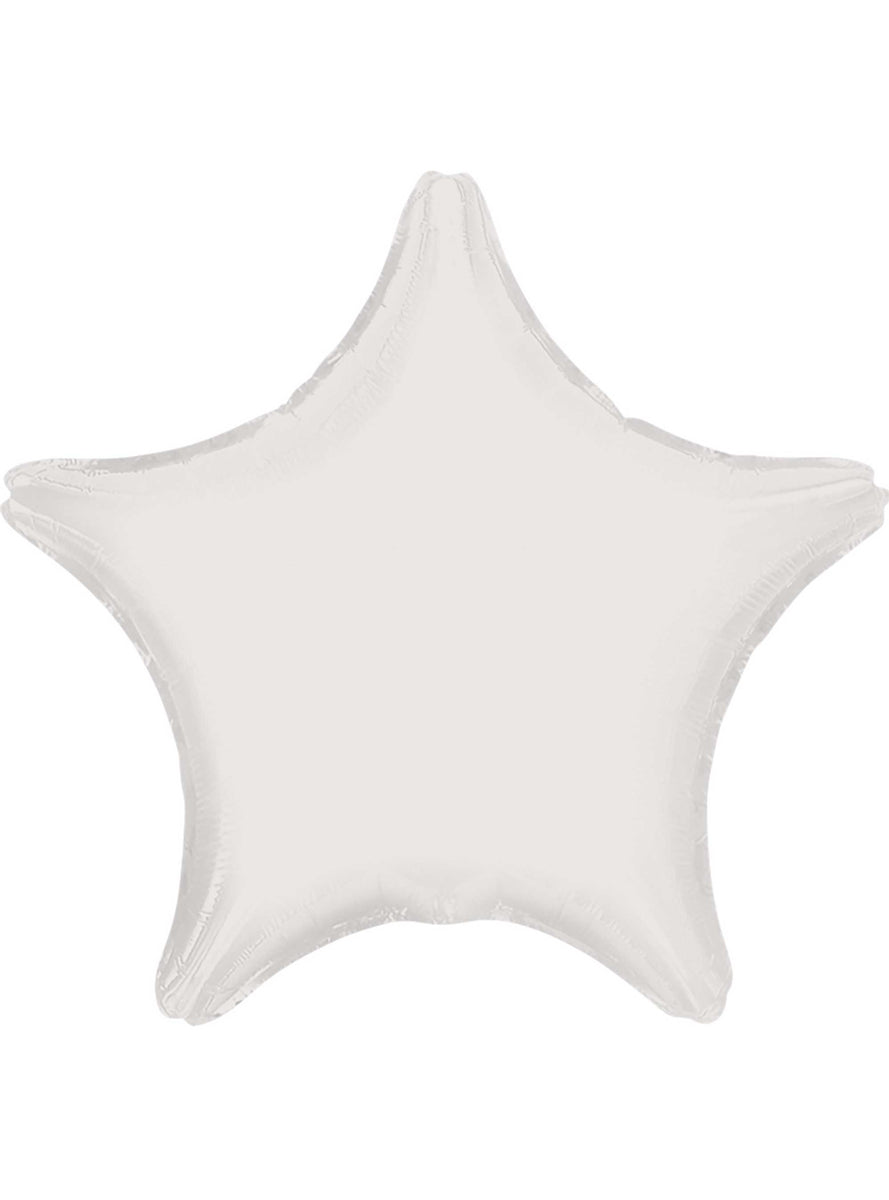 Metallic White Foil 45cm Star Balloon - Main Image