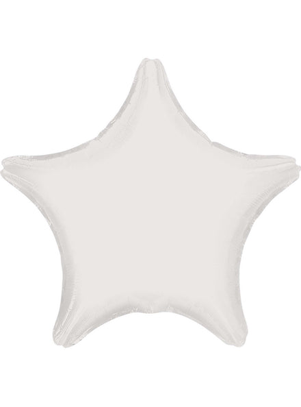 Metallic White Foil 45cm Star Balloon - Main Image