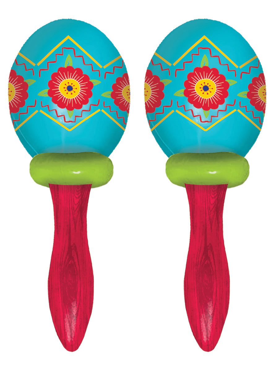 2 Pack Blue and Red Mexican Maracas