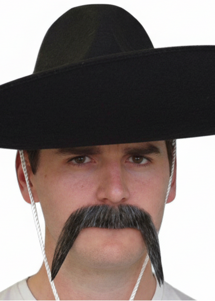 Mexican Mens Grey Costume Moustache - Main Image