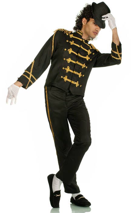 Men's Deluxe Black Military Michael Jackson Costume - Main Image