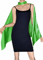 Green Satin Mid Length Costume Cape - main image