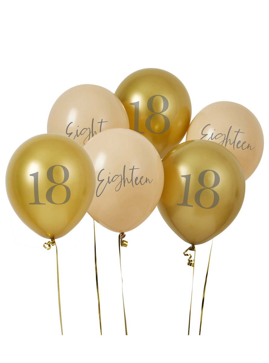 Milestone 18th Birthday 6 Pack 30cm Printed Latex Balloons - Main Image