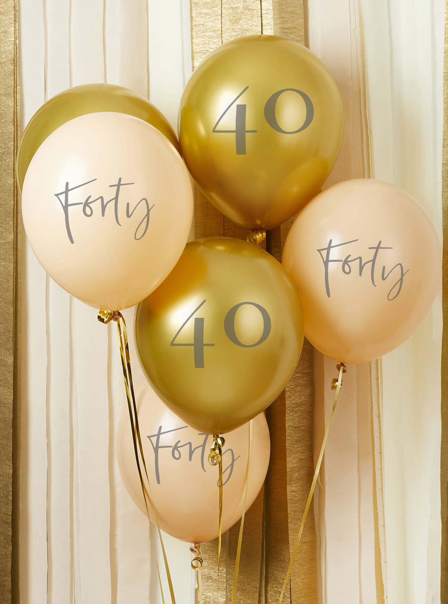 Milestone 40th Birthday 6 Pack 30cm Printed Latex Balloons - Lifesytle Image