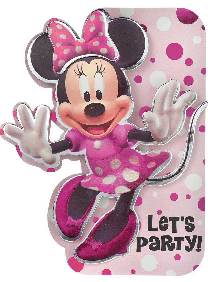 Deluxe Pink Minnie Mouse 8 Pack Party Invites
