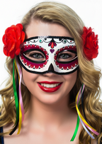 Miss Muerta Day of the Dead Women's Masquerade Mask - main image