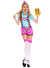 Women's Sexy Pink and Blue Lederhosen Oktoberfest Costume Front Image