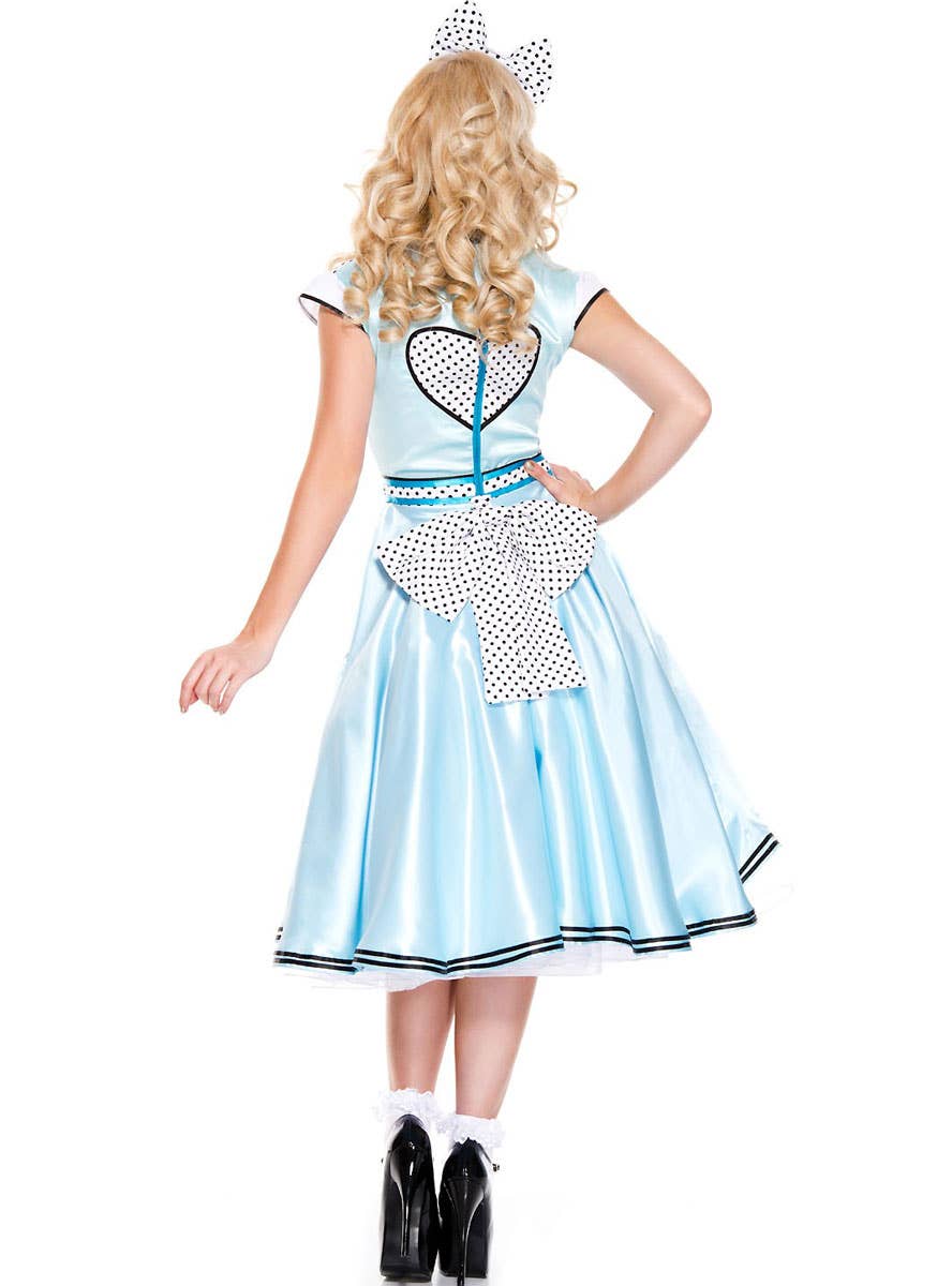Mid Length Blue Satin Alice Costume