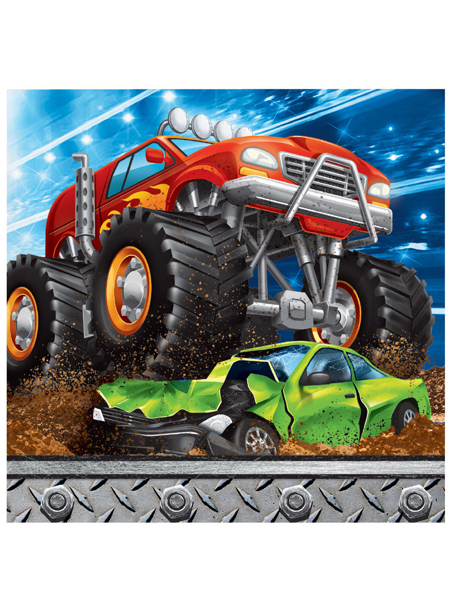 Monster Truck Rally 16 Pack Beverage Napkins – Main Image