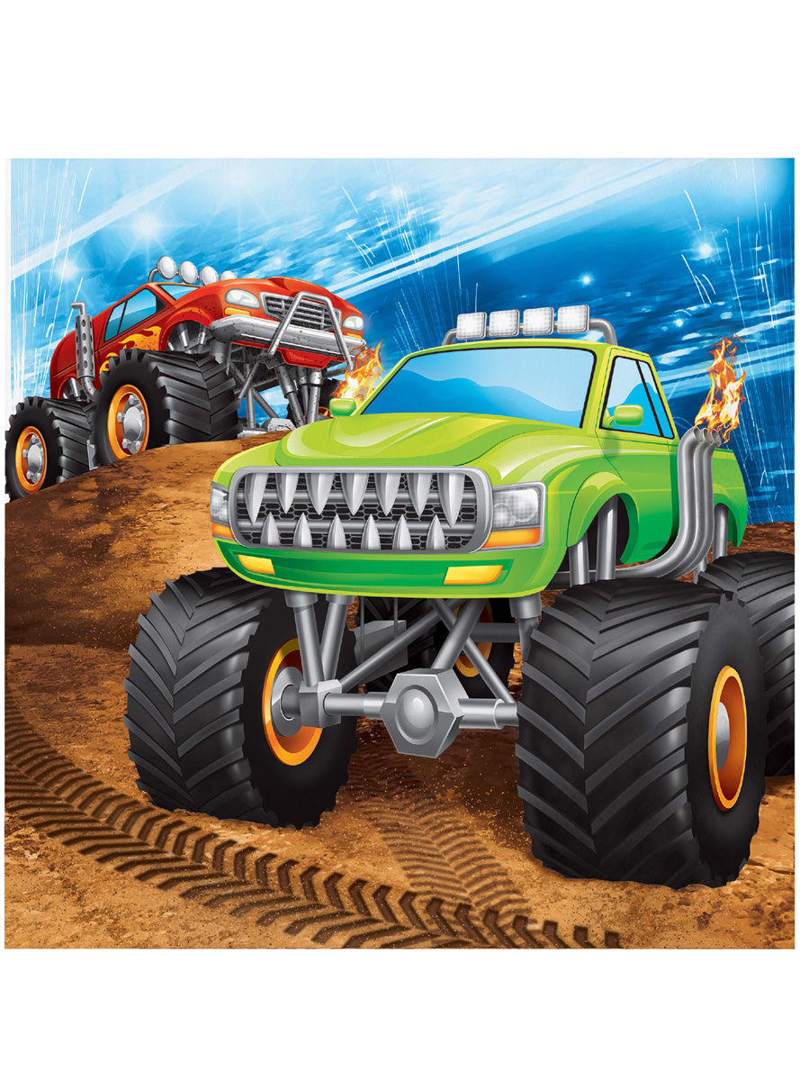 Monster Truck Rally 16 Pack Lunch Napkins – Main Image