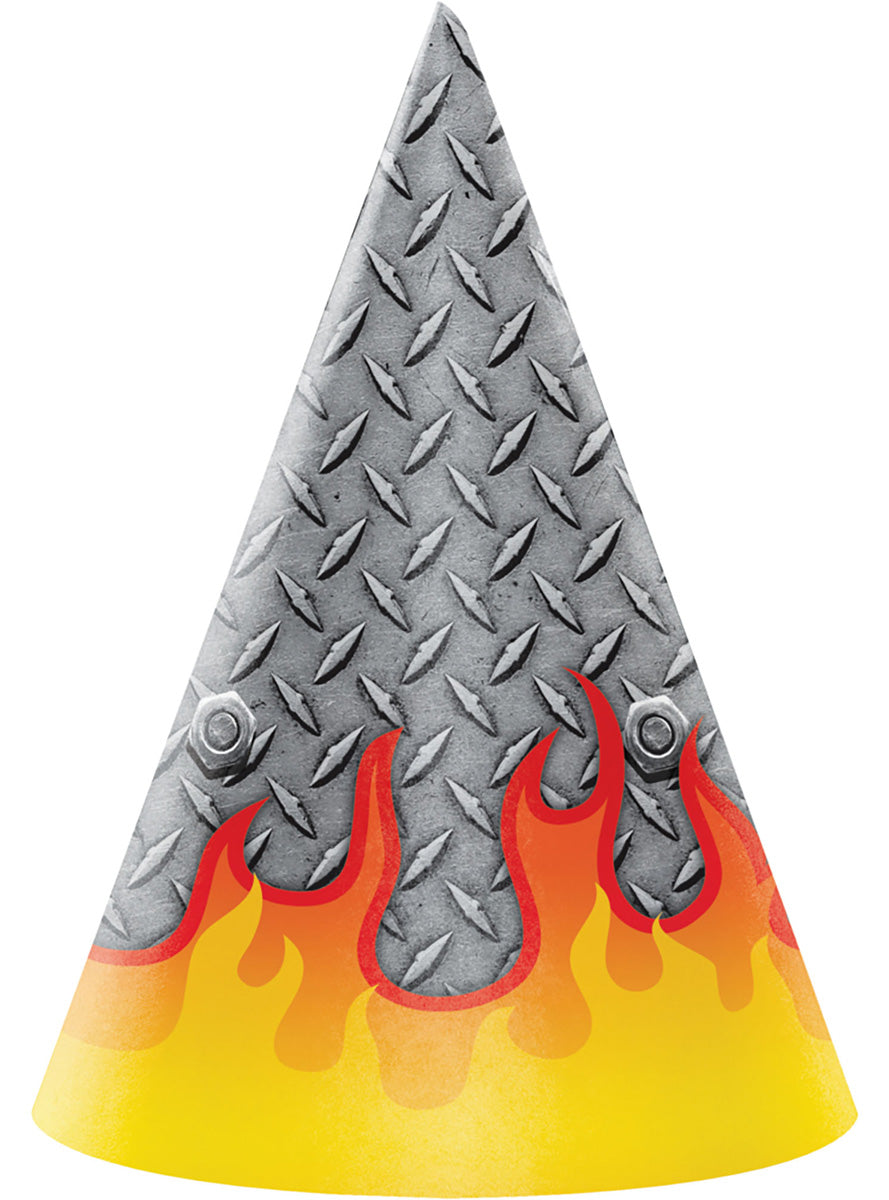 Monster Truck Rally 8 Pack Kids Cone Shaped Party Hats – Main Image