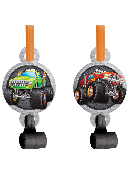 Monster Truck Rally 8 Pack Party Favour Blowouts – Main Image