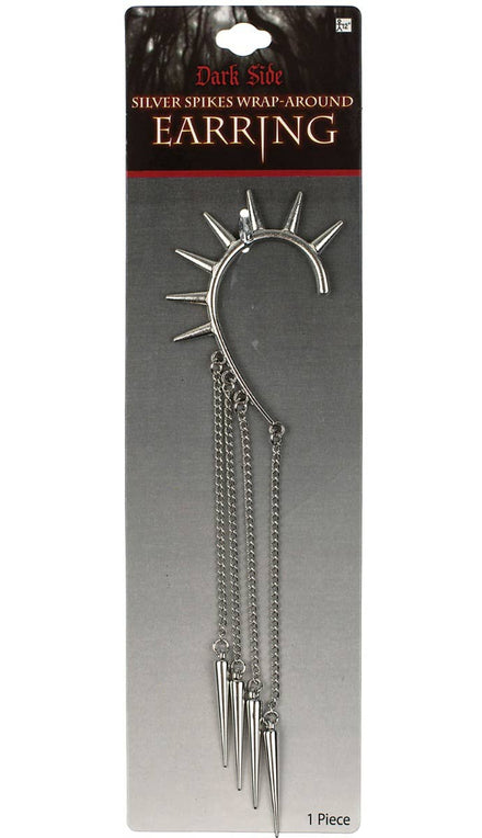 Image of Spiked Silver Punk Wrap Around Ear Cuff