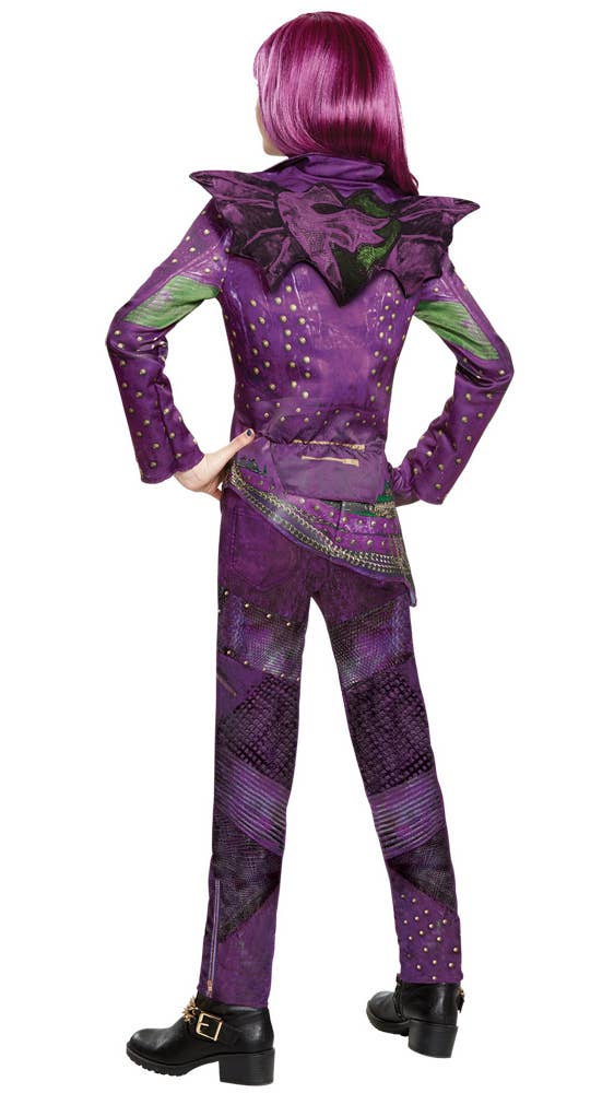 Girl's Purple Deluxe Mal Descendants 2 Disney Character Book Week Fancy Dress Costume By Disguise Back Image