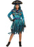 Girl's Deluxe Disney Descendants Officially Licensed Uma Pirate Teal Blue Fancy Dress Costume Main Image