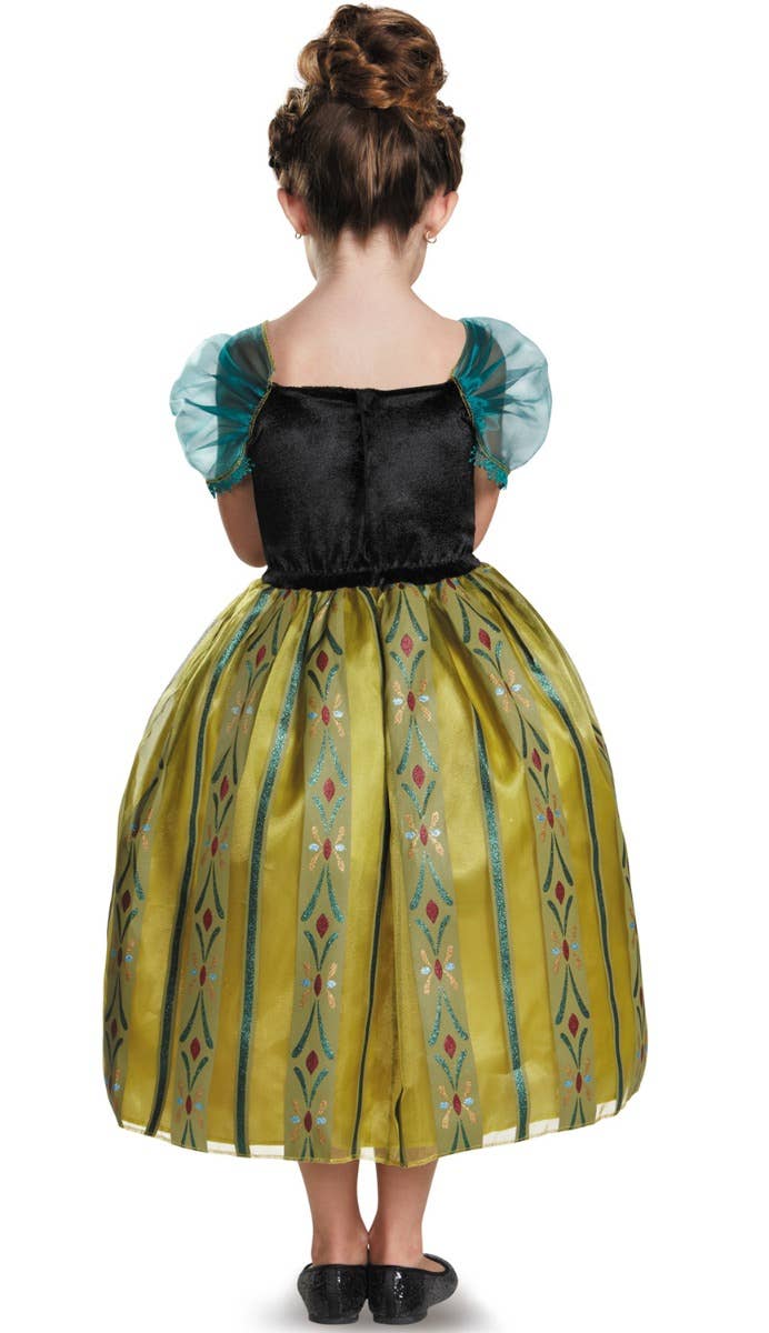 Deluxe Girls Licensed Anna Coronation Fancy Dress Costume Back Image