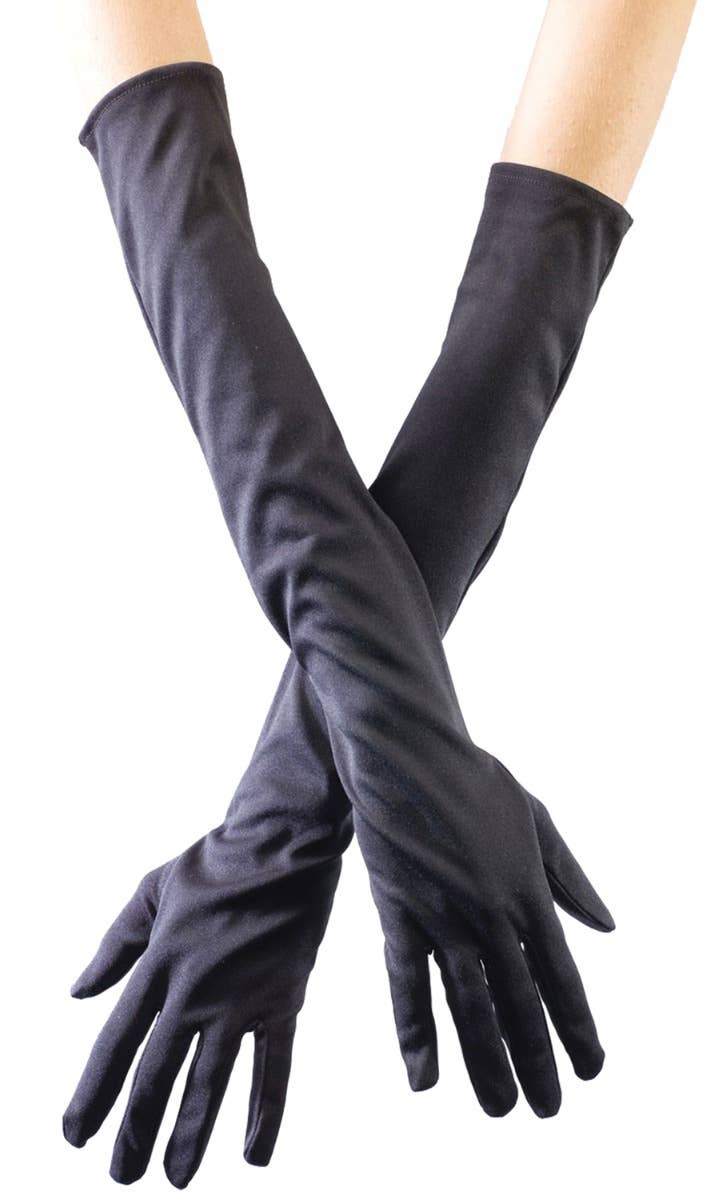 Black Long Stretch Women's Opera Gloves Main Image