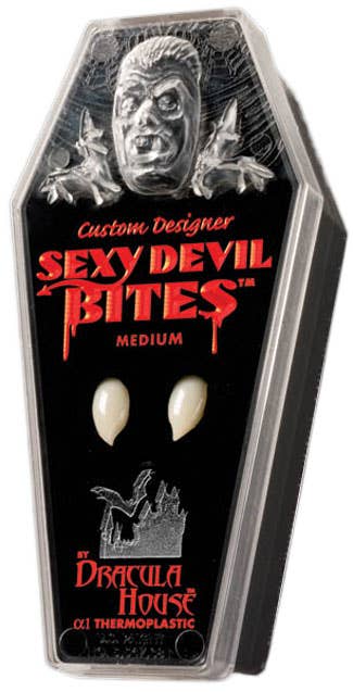 Deluxe Custom Fit Medium Vampire Fangs with Dental Thermoplastic Beads