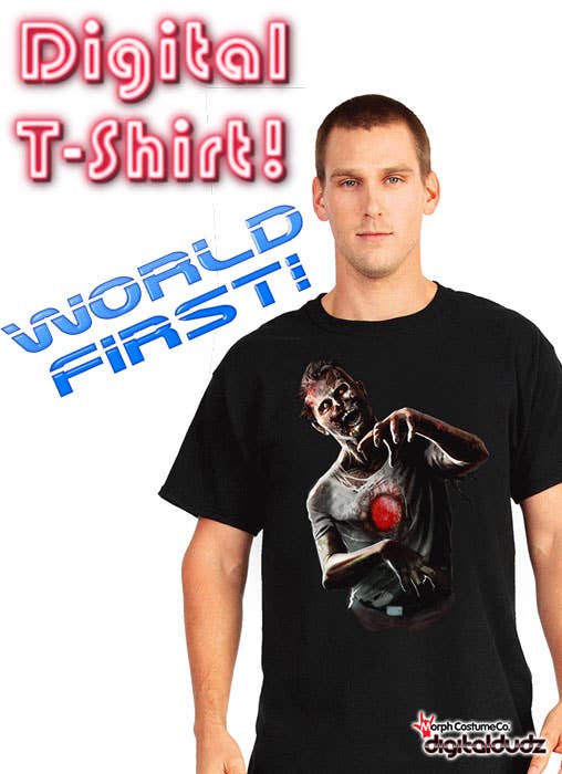 Men's Digital Dudz Beating Heart Zombie Halloween Shirt Image 1
