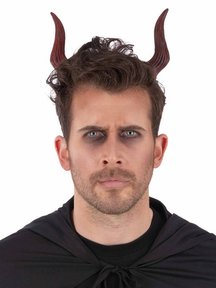 Small Moveable Red and Black Devil Horns Headband - Main Image