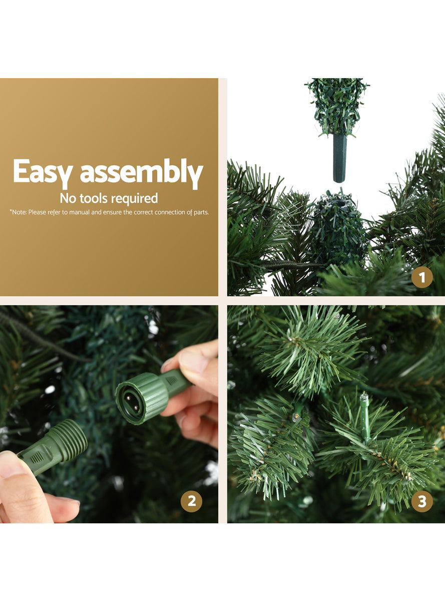 Multi Colour 8 Mode 180cm Jingle Jollys LED Corner Christmas Tree Decoration - Assembly Image