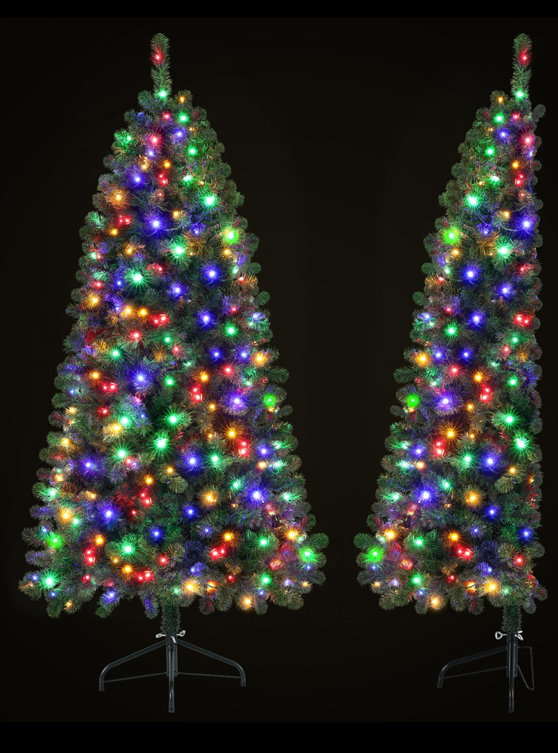 Multi Colour 8 Mode 180cm Jingle Jollys LED Corner Christmas Tree Decoration - Black Background Image