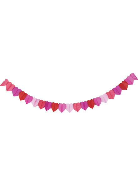 Multi Coloured Hearts 3m Long Tissue Paper Banner - Main Image