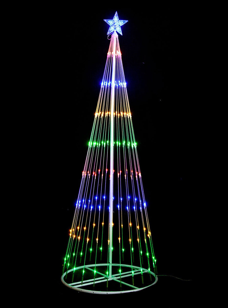 Multicolour 163cm Christmas Tree Circling LED Light Decoration with Star