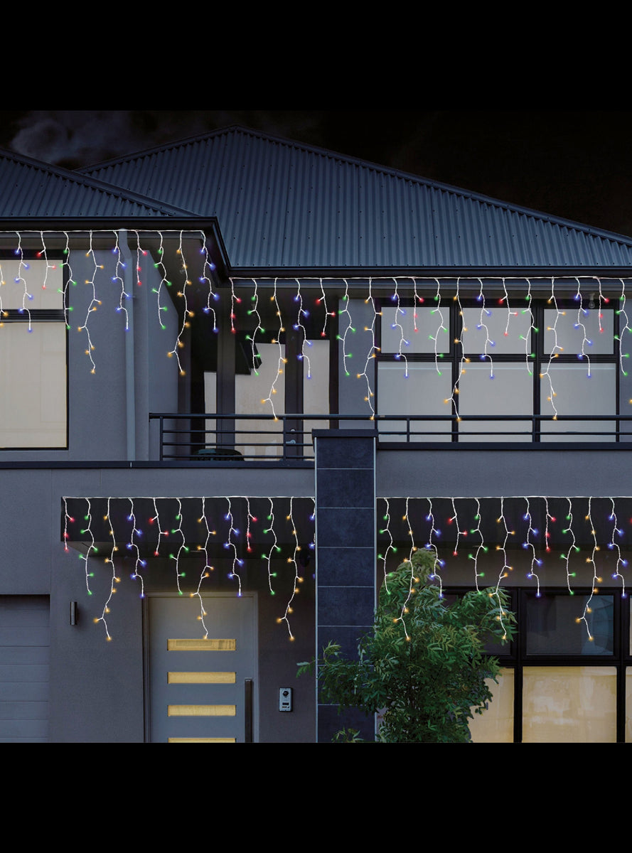 Multicolour 480 Bulb Snowing Icicle String Lights