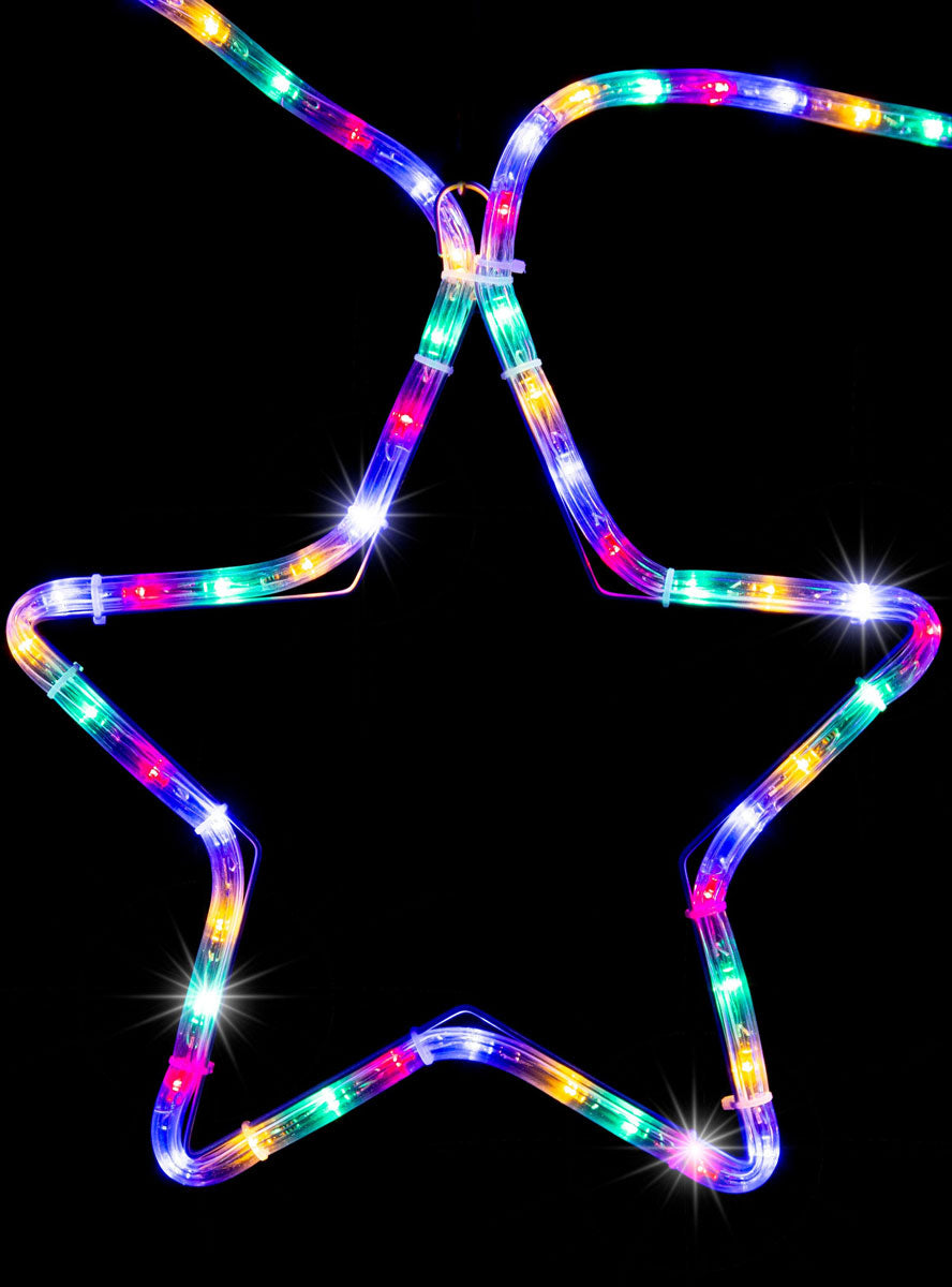 Multicolour Five Star Rope Light Christmas Decoration Close Image