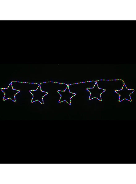 Multicolour Five Star Rope Light Christmas Decoration Main Image