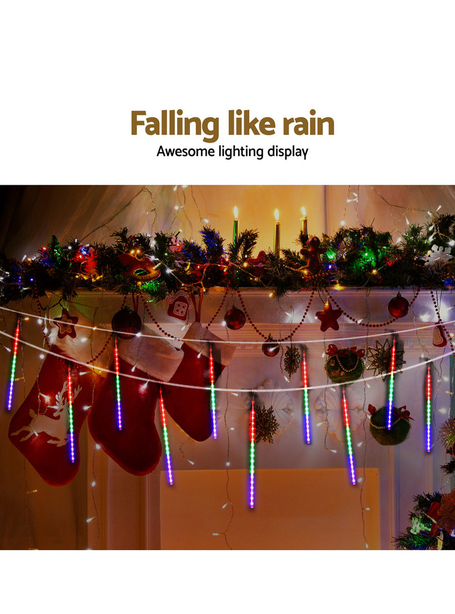 Multicolour 7 Metre Falling Meteor Icicle Christmas Lights - Info Image 2
