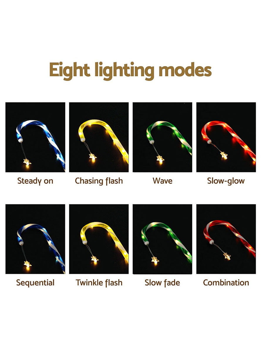 Multicolour 8 Pack Candy Cane Light Up Path Decorations - Glow Types Image