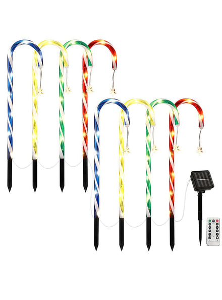 Multicolour 8 Pack Candy Cane Light Up Path Decorations - Main Image