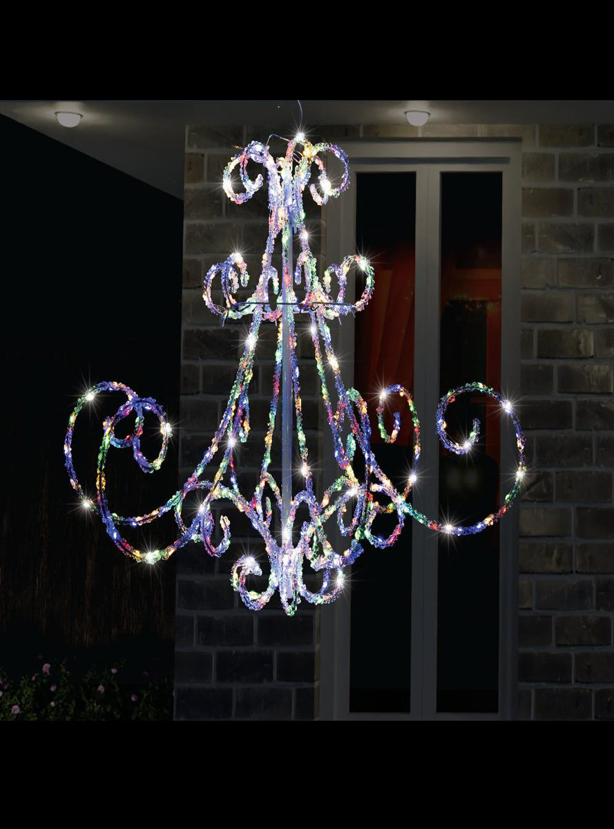 Multicolour LED Acrylic Flashing Chandelier Christmas Decoration - Main Image
