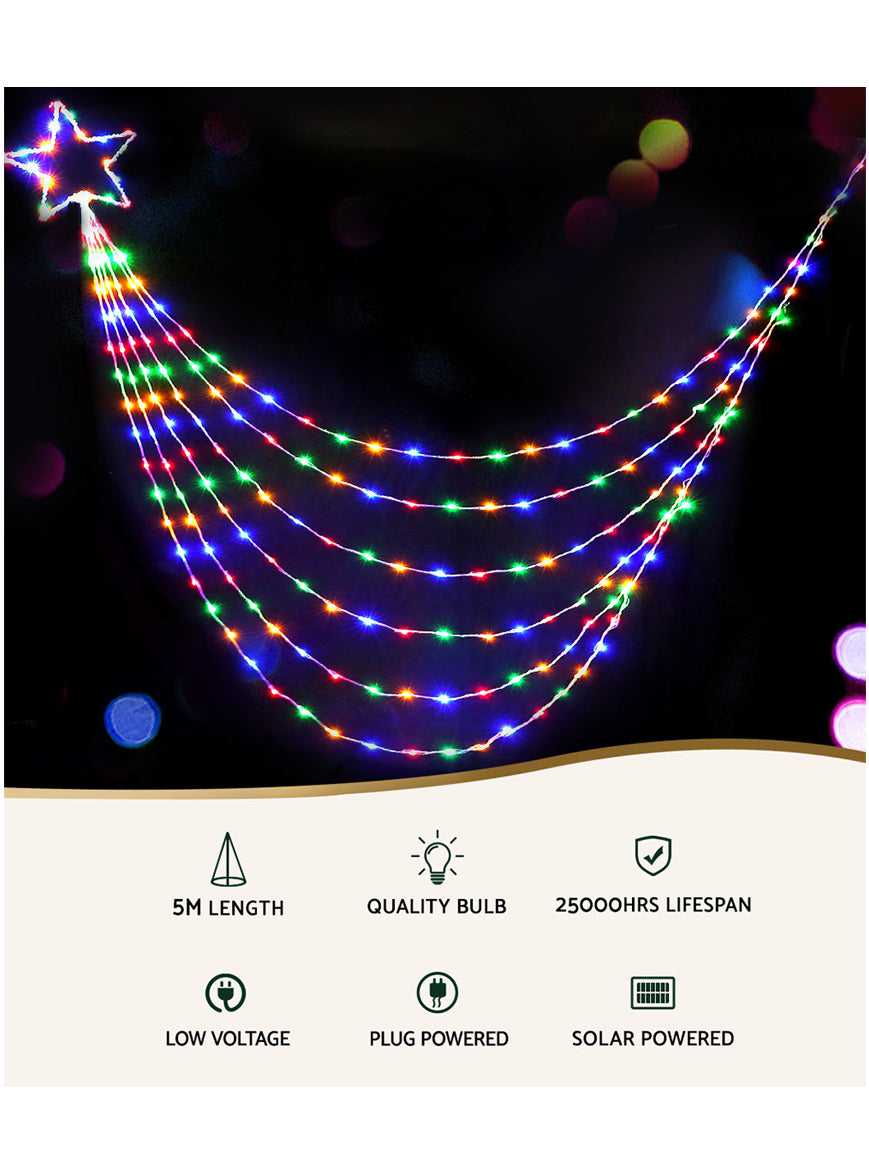 Multicolour Solar Powered 5 Metre Christmas String Lights Decoration with Star - Info Image 1