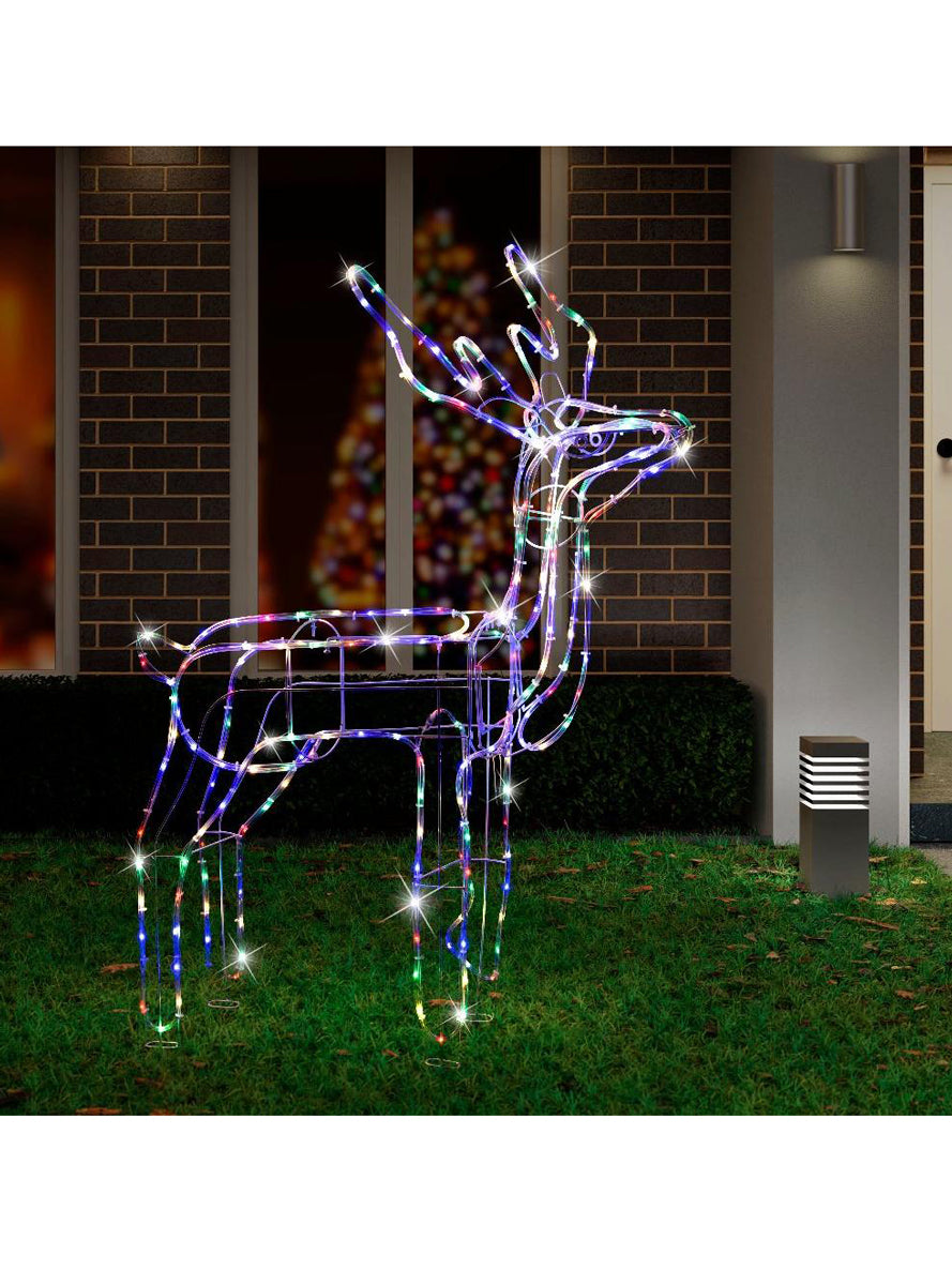 Multicolour Twinkling Standing 110cm Reindeer Christmas Light