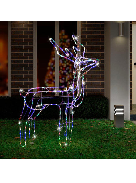 Multicolour Twinkling Standing 110cm Reindeer Christmas Light