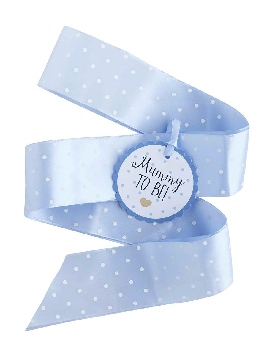 Mummy to Be Blue Baby Shower Ribbon Sash - Main Image