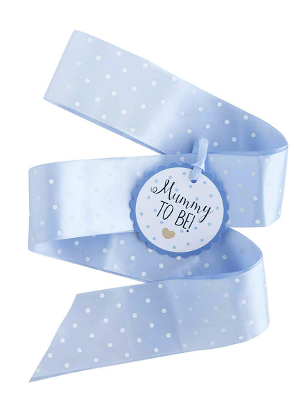 Mummy to Be Blue Baby Shower Ribbon Sash - Main Image