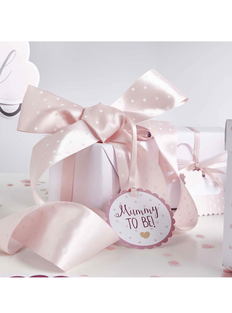 Mummy to Be Pink Baby Shower Ribbon Sash - Lifestyle Image 1