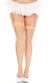 Plus Size Beige Sheer Thigh High Costume Stockings