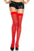 Women's Red Thigh Highs with Thin Black Stripes