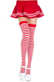 Thin Red and White Striped Thigh Highs