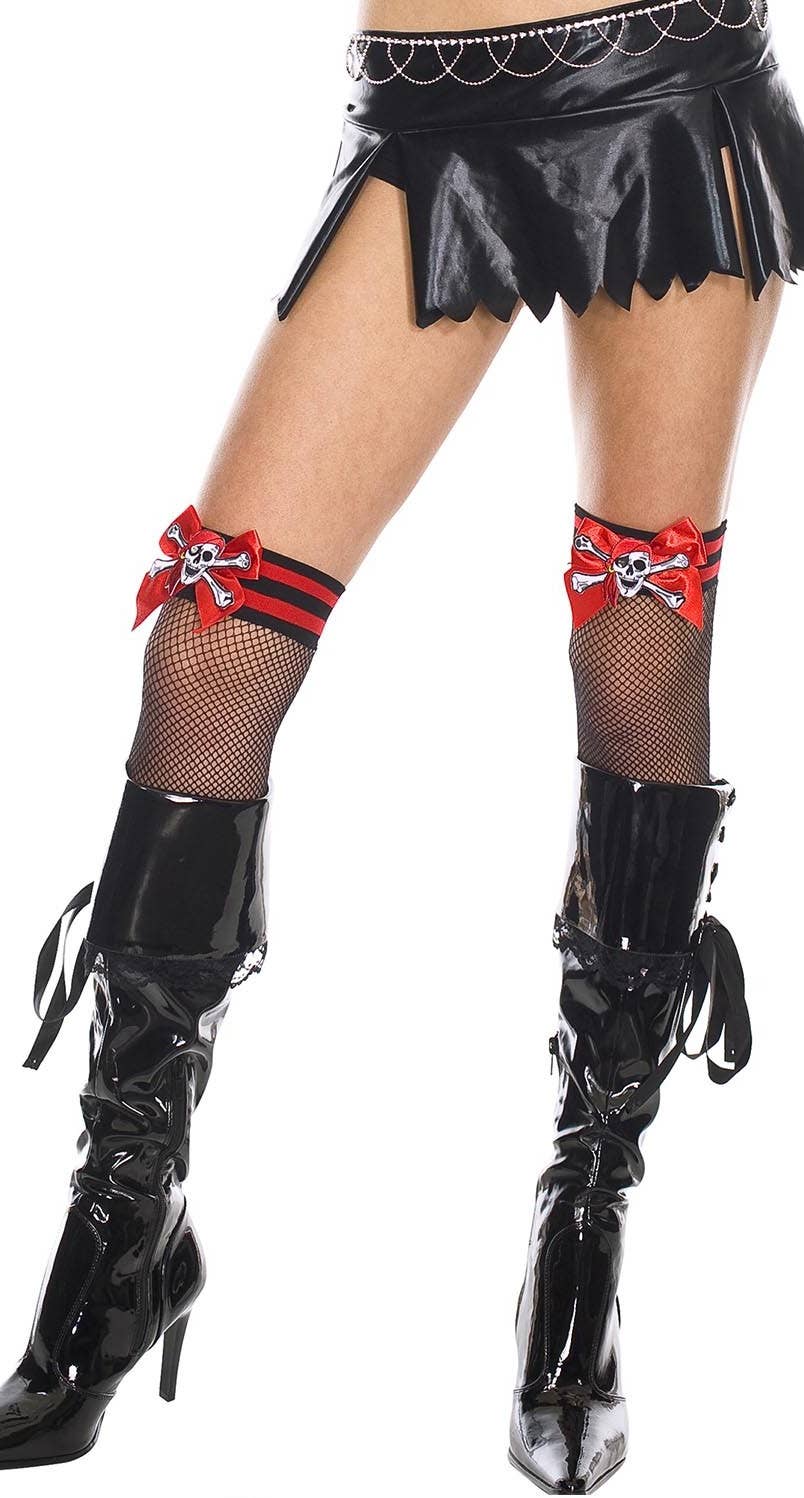 Skull and Crossbones Pirate Thigh High Stockings for Women
